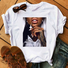 Load image into Gallery viewer, FIXSYS Women T Shirt Print Tee Shirt O-Neck Tops Tees Summer Style Female T-Shirt Fashion Ladies Funny T-shirts White Tees
