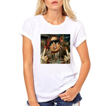 Load image into Gallery viewer, FIXSYS Women T Shirt Print Tee Shirt O-Neck Tops Tees Summer Style Female T-Shirt Fashion Ladies Funny T-shirts White Tees