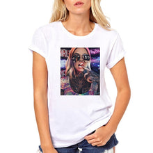 Load image into Gallery viewer, FIXSYS Women T Shirt Print Tee Shirt O-Neck Tops Tees Summer Style Female T-Shirt Fashion Ladies Funny T-shirts White Tees