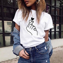 Load image into Gallery viewer, Women's t-shirt Harajuku love t shirt women feminina ladies Than heart ulzzang graphic t shirts women 2019 summer femme clothes