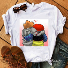 Load image into Gallery viewer, Funny IT Movie T-Shirt femme 2019 Summer Hot Stephen King Printed Tshirt Clown Custom halloween Pennywise T shirt women Tops Tee
