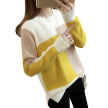 Load image into Gallery viewer, New Autumn Winter Contrast Color Women Sweater Long Sleeve Jumper Sweater And Pullover Knitted Sweater Pull Femme