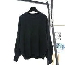 Load image into Gallery viewer, Pull Femme 2019 Winter Autumn Oversized Knitted Cashmere Blend Sweater Women Lantern Sleeve Basic Thicken Pullovers C-303