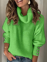 Load image into Gallery viewer, 2020 Winter Pullover Sweater Women Knitted Tops Button Boho Plus Size Casual Long Sleeve Pull Female Solid Sweaters Pullovers