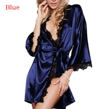 Load image into Gallery viewer, Women Sexy Bridesmaid Nightwear Wedding Dressing Gown Lace Silk Kimono Bathrobe Short Satin Bride Robe Nighties Sleepwear