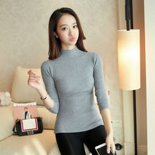 Load image into Gallery viewer, 2020 Autumn New Fashion Women Ladies Turtleneck Soft Thin Sweater Femme Korean Pull Tight Casual Knit Ribbed Jumper Clothes