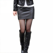 Load image into Gallery viewer, Skirt Womens Sexy Soft PU Leather High Waist Slim Pencil Bodycon Mini Skirt Lady Tight Stretch Korean OL Skirts jupe femme