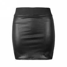 Load image into Gallery viewer, Skirt Womens Sexy Soft PU Leather High Waist Slim Pencil Bodycon Mini Skirt Lady Tight Stretch Korean OL Skirts jupe femme