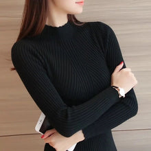 Load image into Gallery viewer, Knitted Sweater Turtleneck Women Winter Autumn 2018 Long Sleeve Female Slim Thin Ladies Tops Women's Pullovers Pull Femme Hiver
