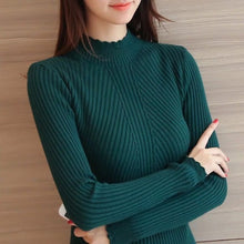 Load image into Gallery viewer, Knitted Sweater Turtleneck Women Winter Autumn 2018 Long Sleeve Female Slim Thin Ladies Tops Women's Pullovers Pull Femme Hiver