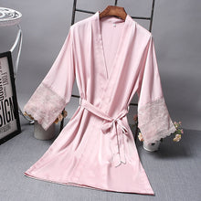 Load image into Gallery viewer, Bridesmaid Robes Satin Robe Bride Elegant Sleepwear Sexy Lace Women Dressing Gown Bathrobe Kimono Silk Bath Robe Sleep Lounge
