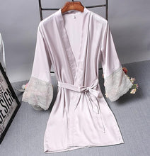 Load image into Gallery viewer, Bridesmaid Robes Satin Robe Bride Elegant Sleepwear Sexy Lace Women Dressing Gown Bathrobe Kimono Silk Bath Robe Sleep Lounge