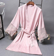 Load image into Gallery viewer, Bridesmaid Robes Satin Robe Bride Elegant Sleepwear Sexy Lace Women Dressing Gown Bathrobe Kimono Silk Bath Robe Sleep Lounge