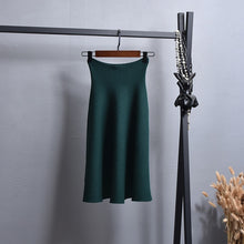 Load image into Gallery viewer, 2019 New Sexy Women Knitted Skirt Autumn Winter Solid High Waist Midi Skirts A-Line Pleated Skirt Female Jupe Saia High Quality
