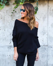 Load image into Gallery viewer, MISAUU Sexy Off Shoulder Knitted Sweater Women Fashion Pullovers Knitwear Autumn Winter 2018 White jumper pull femme Plus Size