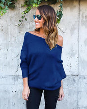 Load image into Gallery viewer, MISAUU Sexy Off Shoulder Knitted Sweater Women Fashion Pullovers Knitwear Autumn Winter 2018 White jumper pull femme Plus Size