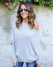 Load image into Gallery viewer, MISAUU Sexy Off Shoulder Knitted Sweater Women Fashion Pullovers Knitwear Autumn Winter 2018 White jumper pull femme Plus Size