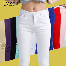 Load image into Gallery viewer, Denim Skinny White Women's Stretch Jeans Female 2019 Candy Color Cotton Jeans for Women Denim Pencil Jeans Pants Ladies Trousers
