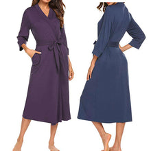 Load image into Gallery viewer, 2019 Summer Sexy Women Robes Cotton Lightweight Long RobeSoft Sleepwear V-Neck Loungewear party bathrobe bridesmaid robes

