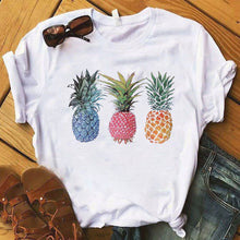 Load image into Gallery viewer, Pineapple fruits Clothing T-shirt Fashion Female Tee Top Graphic T Shirt Women Kawaii Camisas Mujer Clothes 2019
