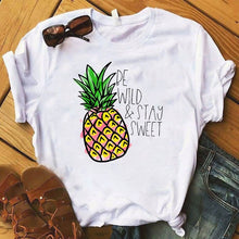 Load image into Gallery viewer, Pineapple fruits Clothing T-shirt Fashion Female Tee Top Graphic T Shirt Women Kawaii Camisas Mujer Clothes 2019
