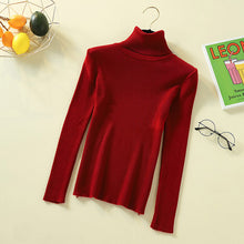 Load image into Gallery viewer, Turtleneck Sweater Women Long Sleeve Slim Solid Knitted Women Pullover Sweater 2019 Autumn Winter Jumper Ladies Tops Pull Femme
