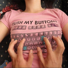 Load image into Gallery viewer, New Arrived White Punk Women T-shirt The Keyboard Printed Short Sleeve Tops Tees T Shirt For Girl
