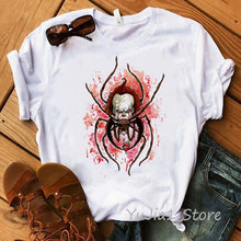 Load image into Gallery viewer, Funny IT Movie T-Shirt femme 2019 Summer Hot Stephen King Printed Tshirt Clown Custom halloween Pennywise T shirt women Tops Tee
