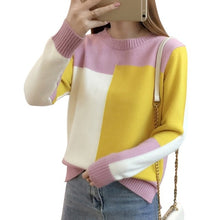 Load image into Gallery viewer, New Autumn Winter Contrast Color Women Sweater  Long Sleeve Jumper Sweater And Pullover Knitted Sweater Pull Femme

