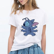 Load image into Gallery viewer, LILO STITCH Cartoon T Shirt Women Kawaii Tshirt  Fashion Clothes Streetwear Vintage Harajuku Kawaii  T-Shirt
