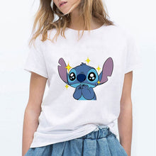 Load image into Gallery viewer, LILO STITCH Cartoon T Shirt Women Kawaii Tshirt  Fashion Clothes Streetwear Vintage Harajuku Kawaii  T-Shirt
