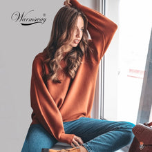 Load image into Gallery viewer, Pull Femme 2019 Winter Autumn Oversized Knitted Cashmere Blend Sweater Women Lantern Sleeve Basic Thicken Pullovers C-303
