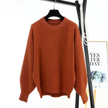 Load image into Gallery viewer, Pull Femme 2019 Winter Autumn Oversized Knitted Cashmere Blend Sweater Women Lantern Sleeve Basic Thicken Pullovers C-303
