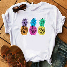 Load image into Gallery viewer, Pineapple fruits Clothing T-shirt Fashion Female Tee Top Graphic T Shirt Women Kawaii Camisas Mujer Clothes 2019
