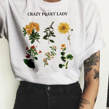 Load image into Gallery viewer, Fashion flowers ladies Graphic Tees Women Floral Print T Shirt Women Plant Tee  Graphic T-shirt  Fashion Tops
