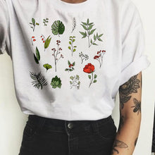 Load image into Gallery viewer, Fashion flowers ladies Graphic Tees Women Floral Print T Shirt Women Plant Tee  Graphic T-shirt  Fashion Tops
