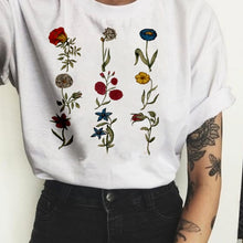 Load image into Gallery viewer, Fashion flowers ladies Graphic Tees Women Floral Print T Shirt Women Plant Tee  Graphic T-shirt  Fashion Tops
