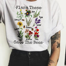 Load image into Gallery viewer, Fashion flowers ladies Graphic Tees Women Floral Print T Shirt Women Plant Tee  Graphic T-shirt  Fashion Tops
