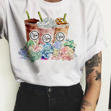 Load image into Gallery viewer, Fashion flowers ladies Graphic Tees Women Floral Print T Shirt Women Plant Tee  Graphic T-shirt  Fashion Tops
