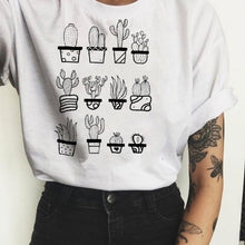 Load image into Gallery viewer, Fashion flowers ladies Graphic Tees Women Floral Print T Shirt Women Plant Tee  Graphic T-shirt  Fashion Tops
