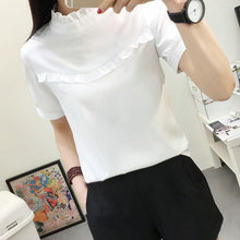 Load image into Gallery viewer, Women Chiffon Blouse Spring Summer Elegant O-Neck Ladies Office Shirts Korean Fashion Casual Slim Tops Solid Color
