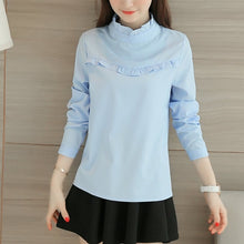 Load image into Gallery viewer, Women Chiffon Blouse Spring Summer Elegant O-Neck Ladies Office Shirts Korean Fashion Casual Slim Tops Solid Color
