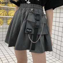 Load image into Gallery viewer, Neploe Korean Preppy Style High Waist Pleated Jupe 2020 News Wild A Line Pocket Femme Skirts Beach Above Knee Mini Autumn 45635
