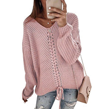 Load image into Gallery viewer, Womens Sweater 2019 Autumn Winter Tops V Neck Solid Lady Pullover Jumper Knit Long Sleeve Tops Sweater Female Jumper Pull Femme
