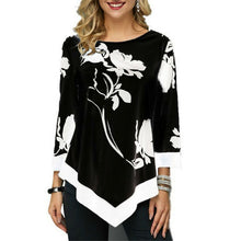 Load image into Gallery viewer, 2020 Ladies Floral Shirt Casual Irregular Long Sleeve Blouse Loose Tunic Top Plus Size Ladies Blouses 5XL Shirts Roupa Feminina
