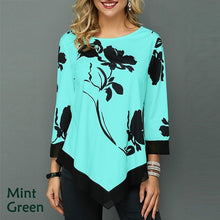 Load image into Gallery viewer, 2020 Ladies Floral Shirt Casual Irregular Long Sleeve Blouse Loose Tunic Top Plus Size Ladies Blouses 5XL Shirts Roupa Feminina

