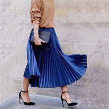 Load image into Gallery viewer, Fashion Women Lady Girl High Waist Long Pleated Skirt Elegant Evening Party Club OL Ladies jupe femme dames Streetwear
