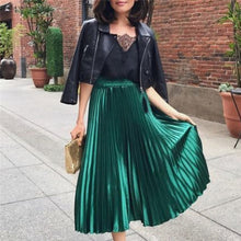 Load image into Gallery viewer, Fashion Women Lady Girl High Waist Long Pleated Skirt Elegant Evening Party Club OL Ladies jupe femme dames Streetwear
