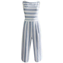 Load image into Gallery viewer, 2019 Women's Sleeveless Striped Jumpsuit Casual Loose Trousers Fashionable Leotard Catsuit Combinaison Wide Leg Pants @50
