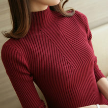 Load image into Gallery viewer, 2020 Autumn New Fashion Women Ladies Turtleneck Soft Thin Sweater Femme Korean Pull Tight Casual Knit Ribbed Jumper Clothes
